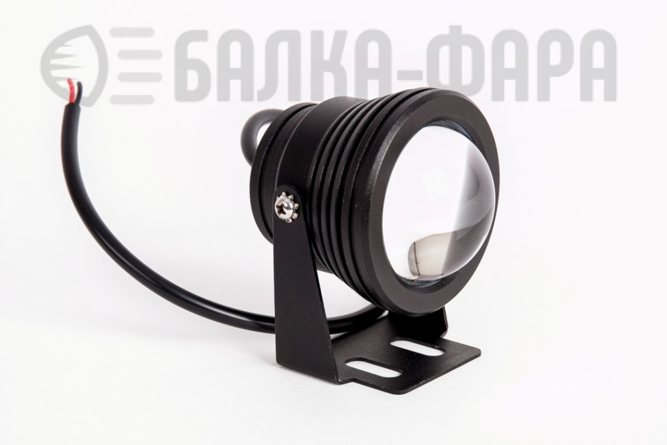 Фара LED линзованная ближнего света, диаметр 75 мм, 10 Ватт, черная